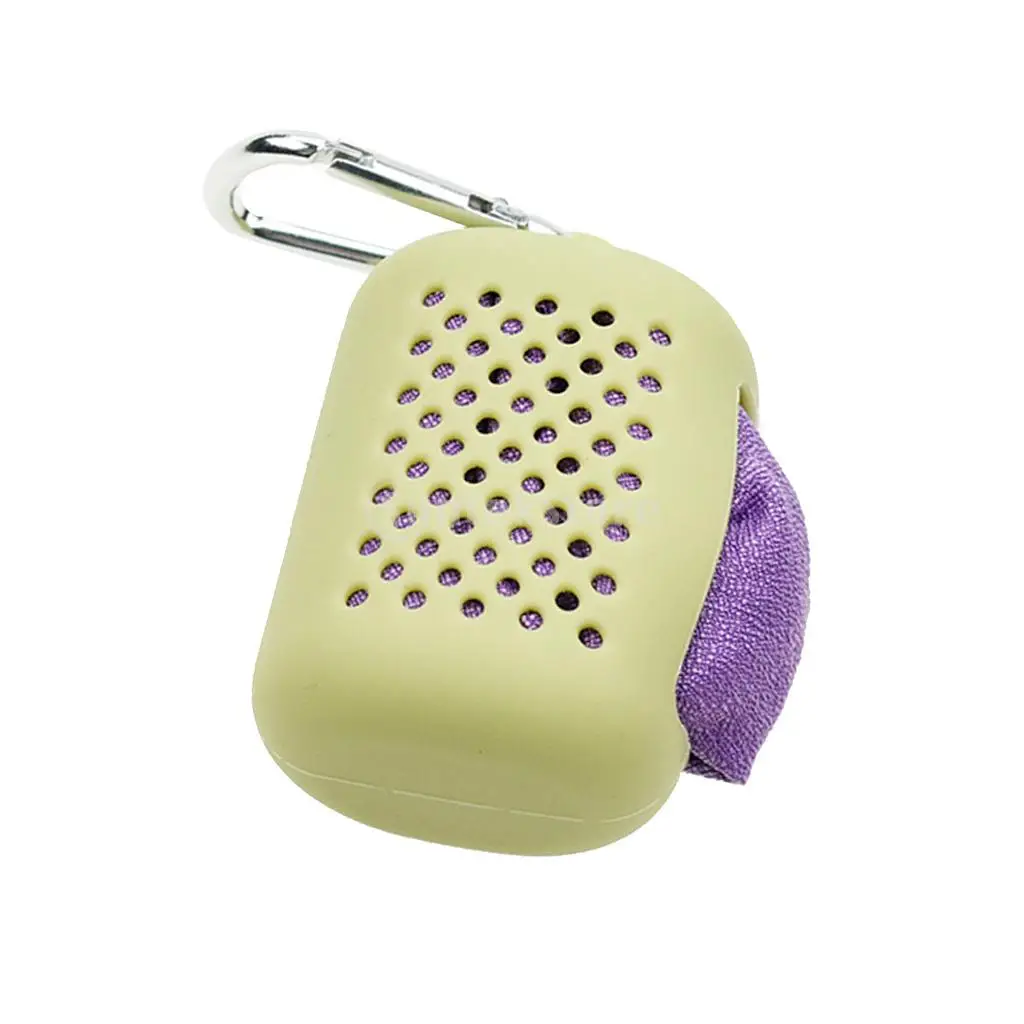 Camping Hiking Travel Microfiber Quick Dry Towel 400mm x 400mm with Mini Silicone Carry Case