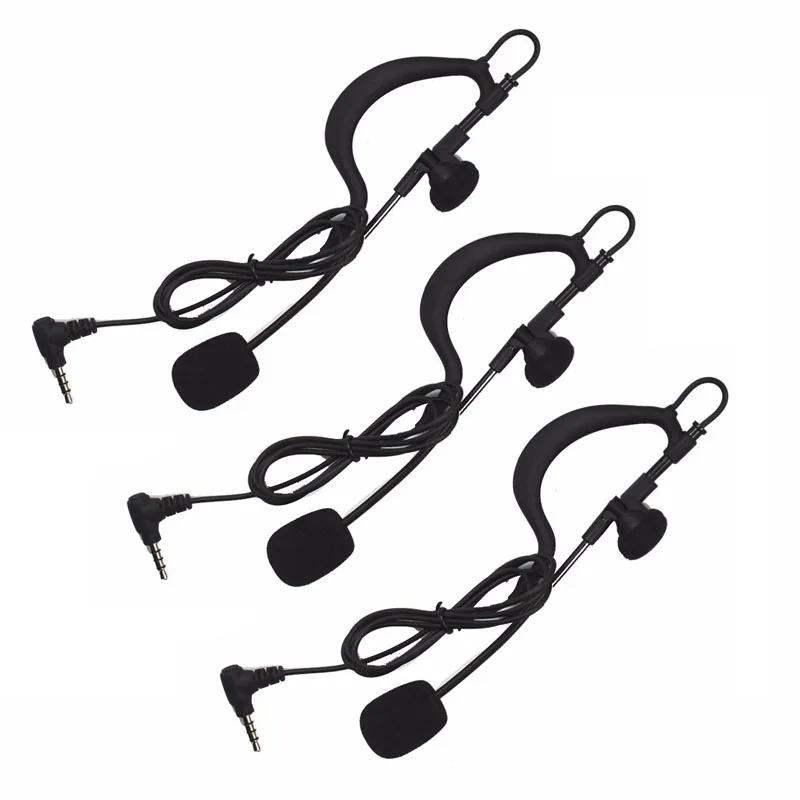 3PCS Referee Earhook Headphone 3.5mm Jack Headset for Vnetphone V4 V6 V2-500C FBIM Motorcycle Bluetooth Intercom BT Interphone
