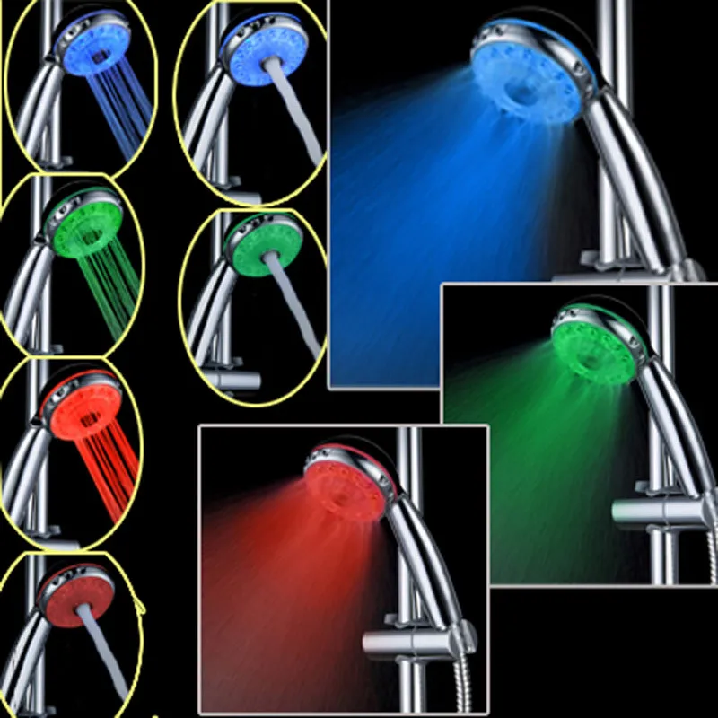 Душевая головка для ванной светодиодный душ с контролем температуры трехцветный светильник цветной спрей L0409