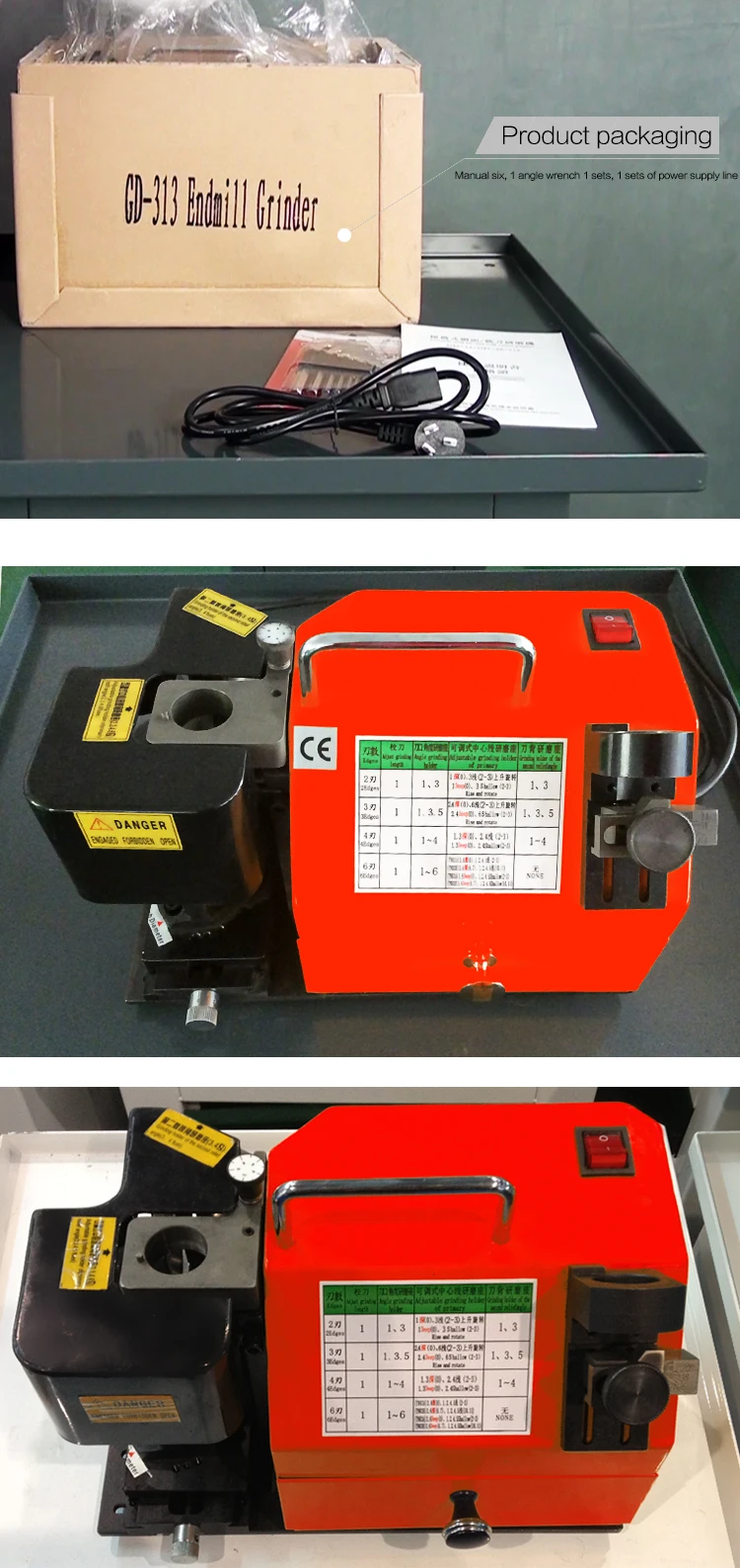 GD-313 HSS& Карбид Концевая фреза точилка, 3013 мм фрезерный режущий станок