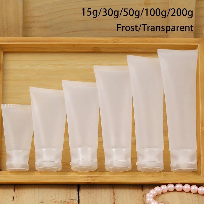 

15ml 30ml 50ml 100ml Empty Plastic Cosmetic Bottle Facial Cleanser Hand Cream Shampoo Packing Flip Cap Hosepipe Tube Bottles