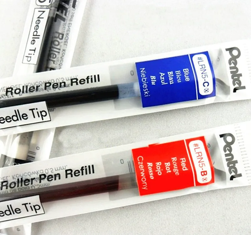 Pentel nergel X игла для заправки наконечника LRN5 гелевые чернила заправка подходит для BLN75/105 0,5 мм черный/синий/красный цвет