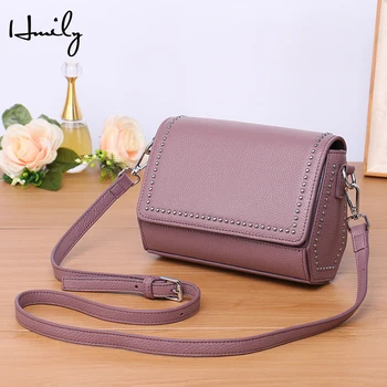 

HMILY Women Messenger Bag Real Genuine Leather Shoulder Crossbody Bag Casual Shell Shoulder Bags Fashion Handbags Clutches Lady