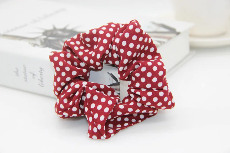 New Women Ladies Dot Hair Scrunchies Headwear Ponytail Holder Hair Ties Ropes Elastic Hair Bands - Image 4