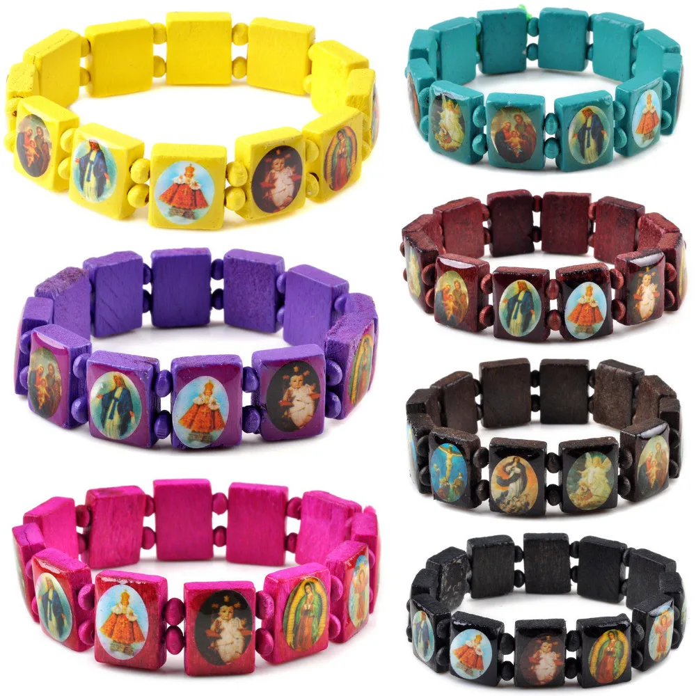 1pc Wholesale Bulk Fashion Wooden Jesus Bracelet Saints Rosary Religious | Украшения и аксессуары
