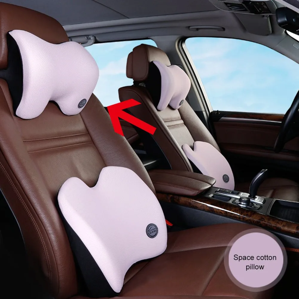 ICAROOM, Автомобильная подушка для шеи, подголовник, 3D пространство, память, хлопок, подушка для шеи, Универсальное автомобильное сиденье, поддержка шеи, подголовник, Подушка c