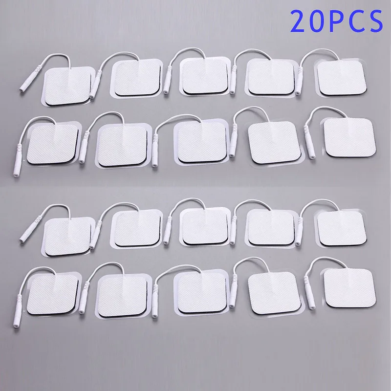 

2018 20pcs/lot Electrode Pads Tens Electrodes for Tens Digital Therapy Machine Massager 5x5cm Nerve Stimulator with 2mm Plug