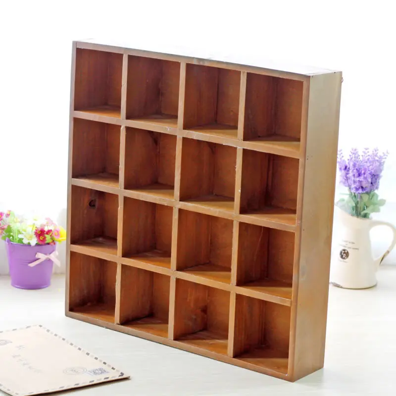 Деревянный шкаф для хранения мелочей 16 ячеек|storage cabinet|storage boxgrid storage box |
