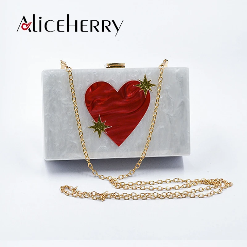 Acrylic Box Clutches Women Messenger Shoulder Chains Day Clutches Lady
