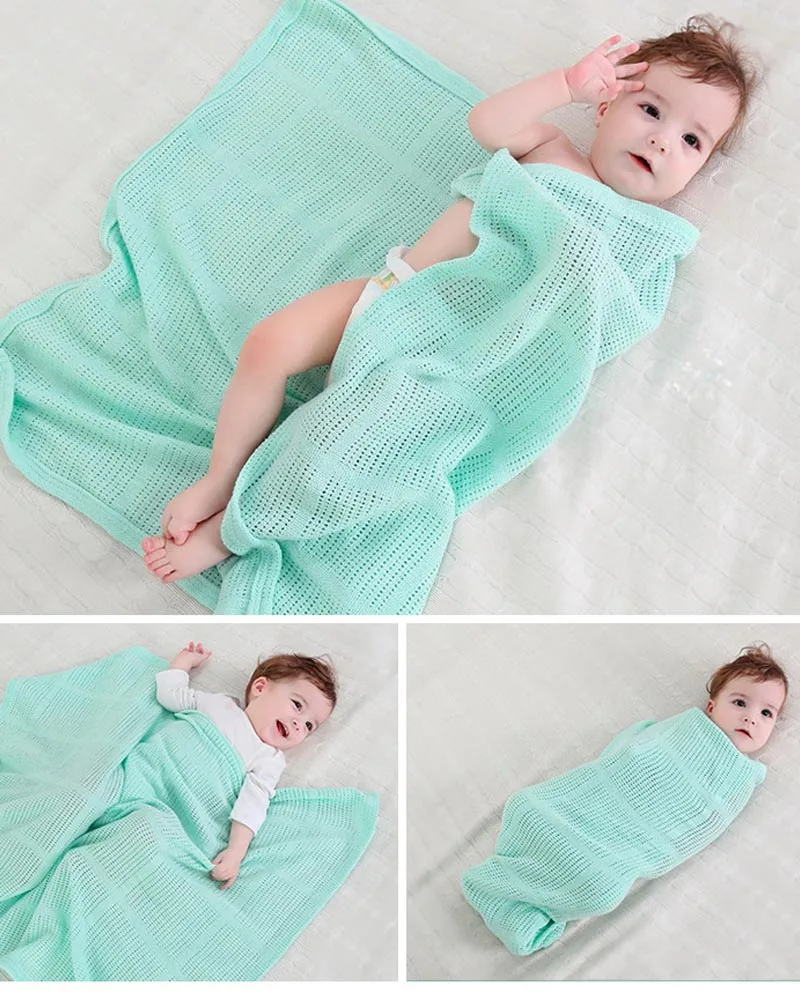 70*90 см одеяльца для новорожденных хлопок вязание крючком мягкий детский Вязанный плед пеленки одеяла спальный дети одеяло постельные принадлежности