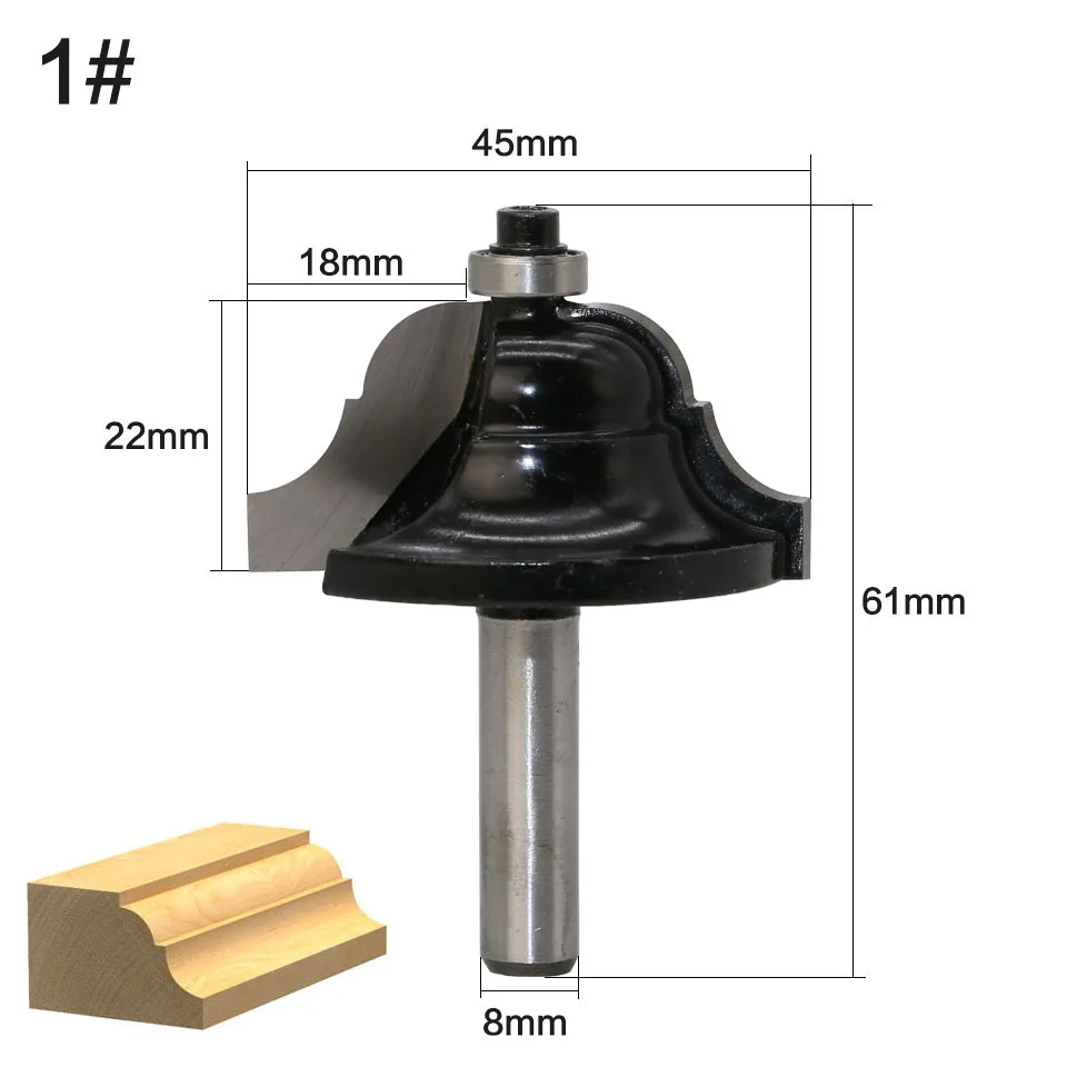 1 шт. Высокое качество двойной Римский Ogee фреза для отделки кромки бит-Большой-8 мм хвостовик ласточкин хвост фрезы деревообрабатывающие