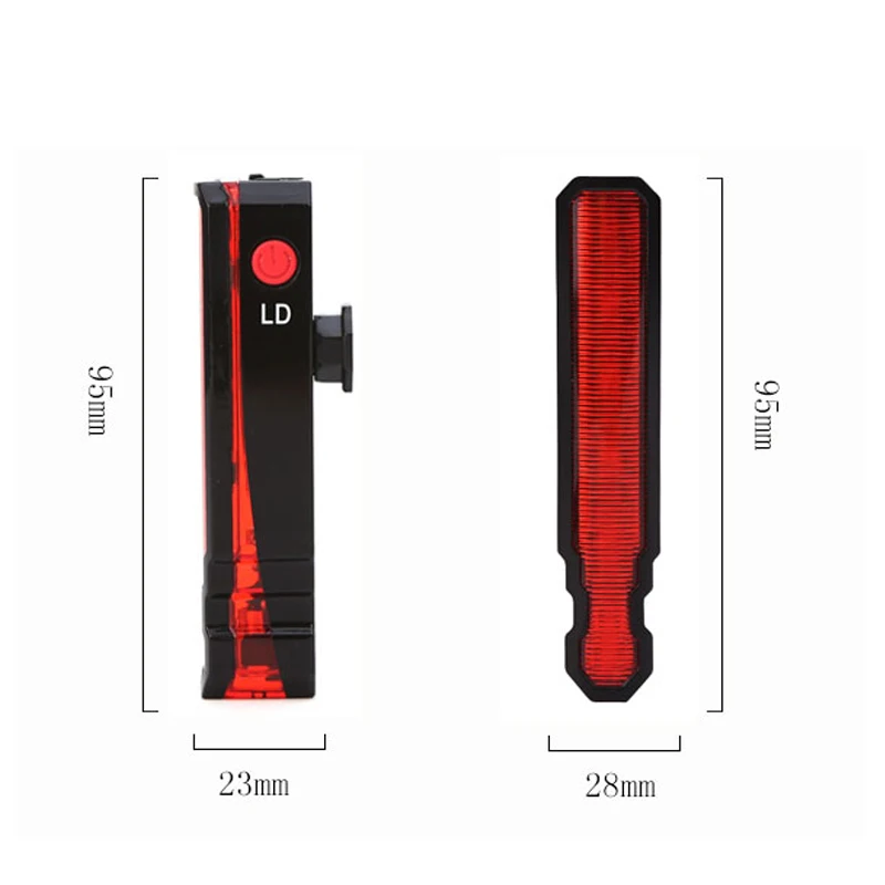 Flash Deal Bike Warning Tail Lamp USB Rechargeable Red Laser Taillight Mountain Bike LED Safety Night Riding Bike Accessories 6