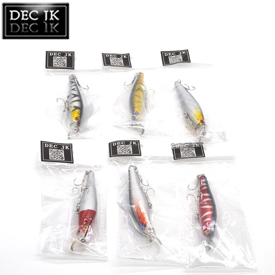 6PCS Floating Crankbaits Minnow Peche Sea Fishing Bait Lot Swimbait Laser Hard Artificial Lures For Fish Topwater Trolls Jerkbait (7)