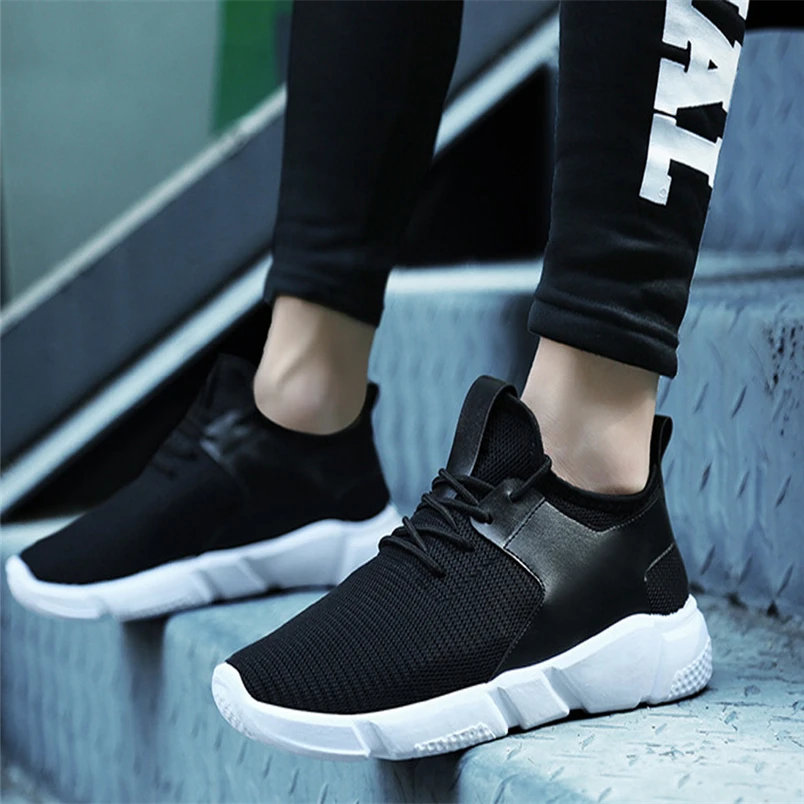 Sneakers Men Knit Mesh Shoes Outdoor Fashion Breathable Fashion Straps Sports Running Casual Sneakers Solid Shoe #FS#4NV08 (18)