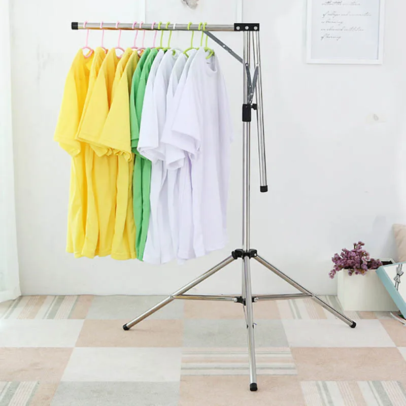 Foldable Clothes Drying Rack Stainless Steel Adjustable Garment Clothing Hanger for Indoor