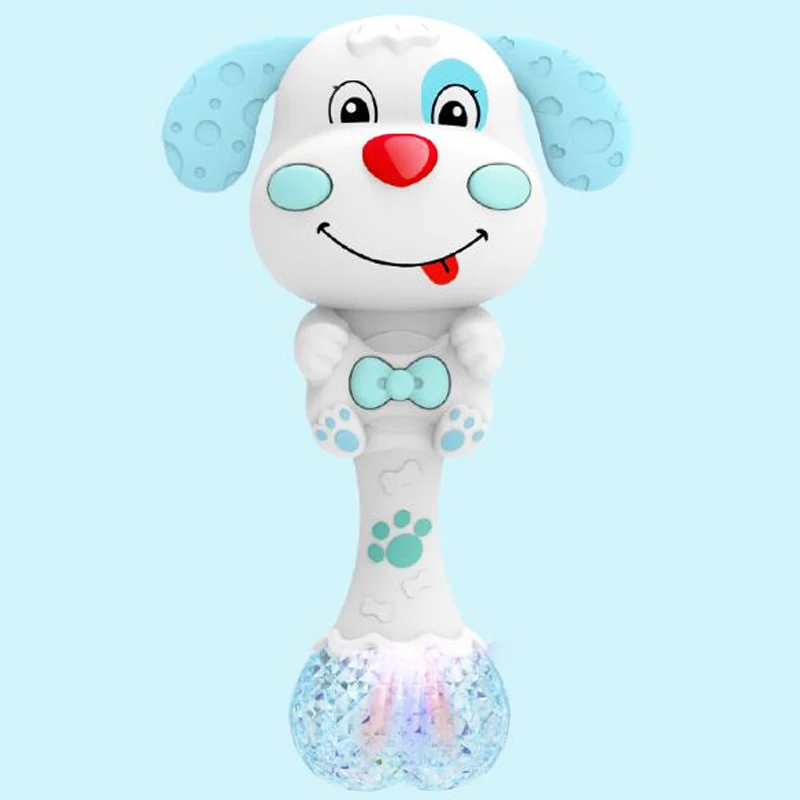 

1 Pcs Silicone Kids Electric Development Music Light Chewing Baby Hand Shaking Rattles Toys for Newborn Infant Sand Hammer Games