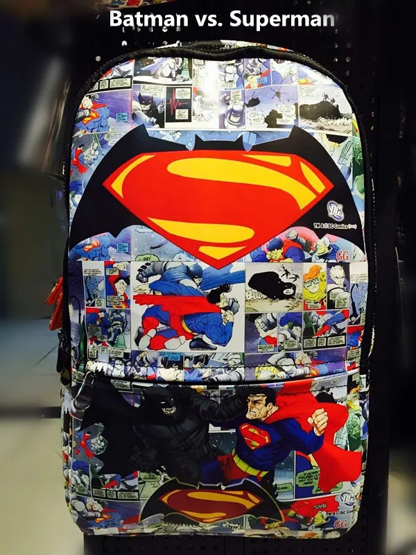 

2018 Time-limited Mochila Escolar School Bags For Diffuse Wei Superman Batman War Large Capacity Backpack Seen And Students