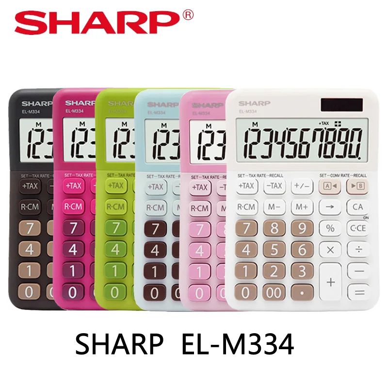 

Sharp EL-M334 Fashion Office Calculator Solar Cute Cartoon Small Portable Business Office Financial Accounting Candy Color