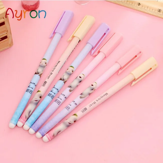

Ayron 1 pcs Kawaii Novelty Rubber erasable cartoon ball pen pen creative gel pen school office supplies free shipping