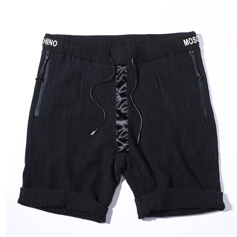 Summer New Casual Shorts Men Cotton Sim Fit Solid Black Knee length