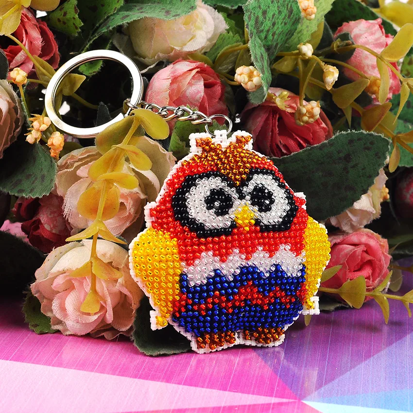 Diy бусины игрушки сова ручная вышивка крестиком маленькое украшение с бусинами