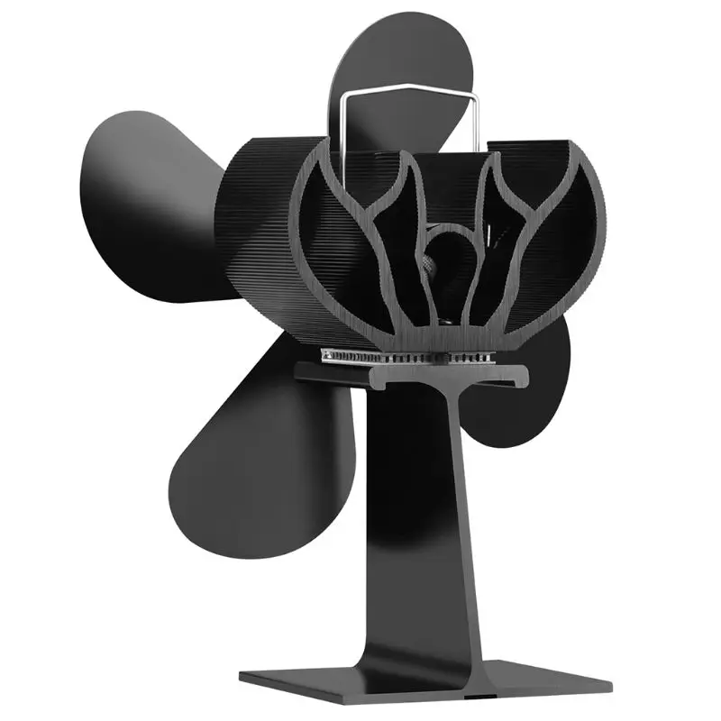 Wood Heater 4 Blades Stove Eco Fan Stove Fireplace Fire Heat Powered Circulating Fans Ultra Quiet