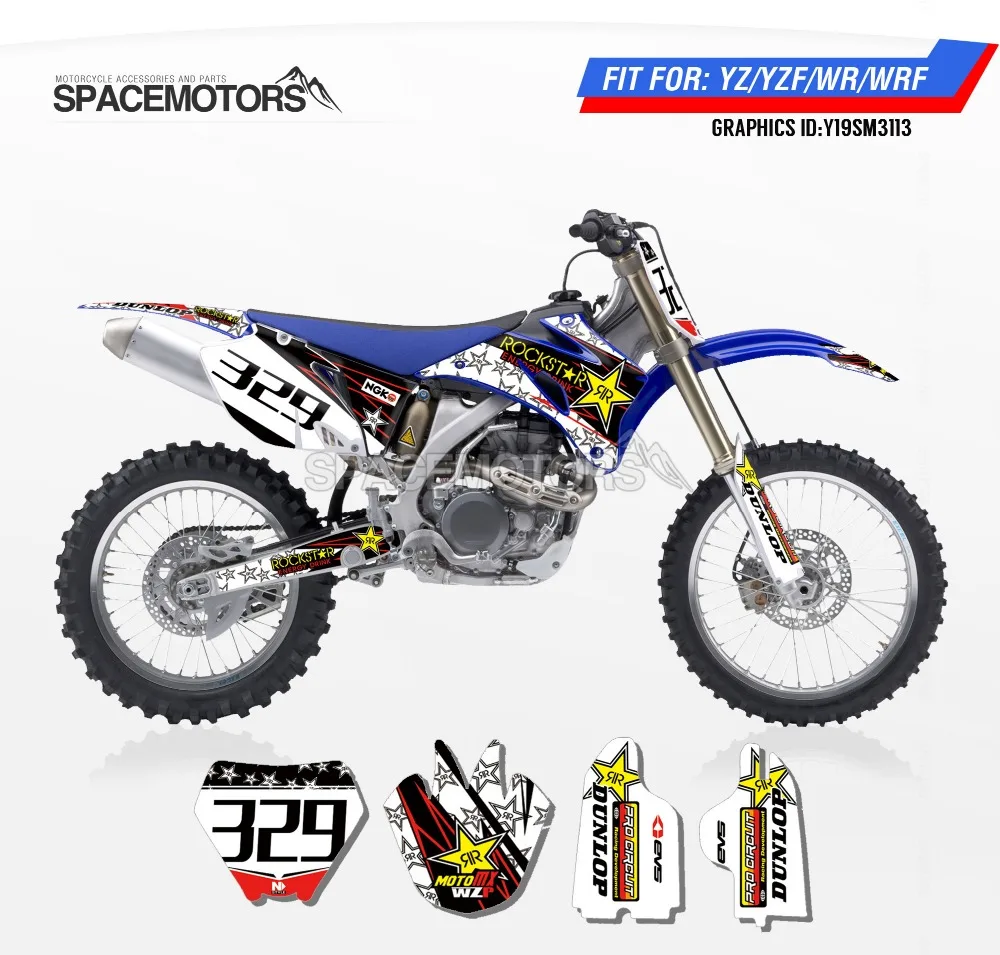 Motospace графика команды на заказ Фоны наклейки 3m наклейки для YAMAHA YZF250 YZF450 06-09 WR250F 07-13 WR450F 07-11 113