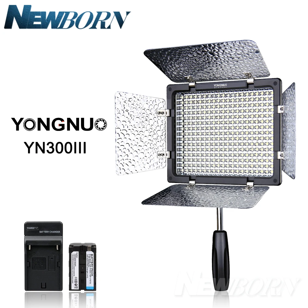 Yongnuo YN300 III YN 300 3200k 5500K CRI95 Светодиодная лампа для фото и видеосъемки с адаптером