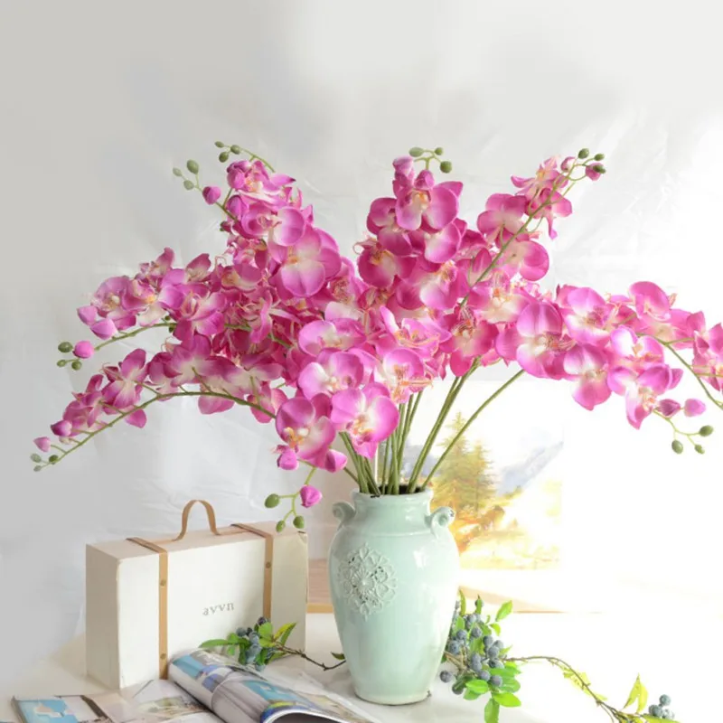1 голова романтическая бабочка цветок орхидеи шелковые цветочные партии свадьбы