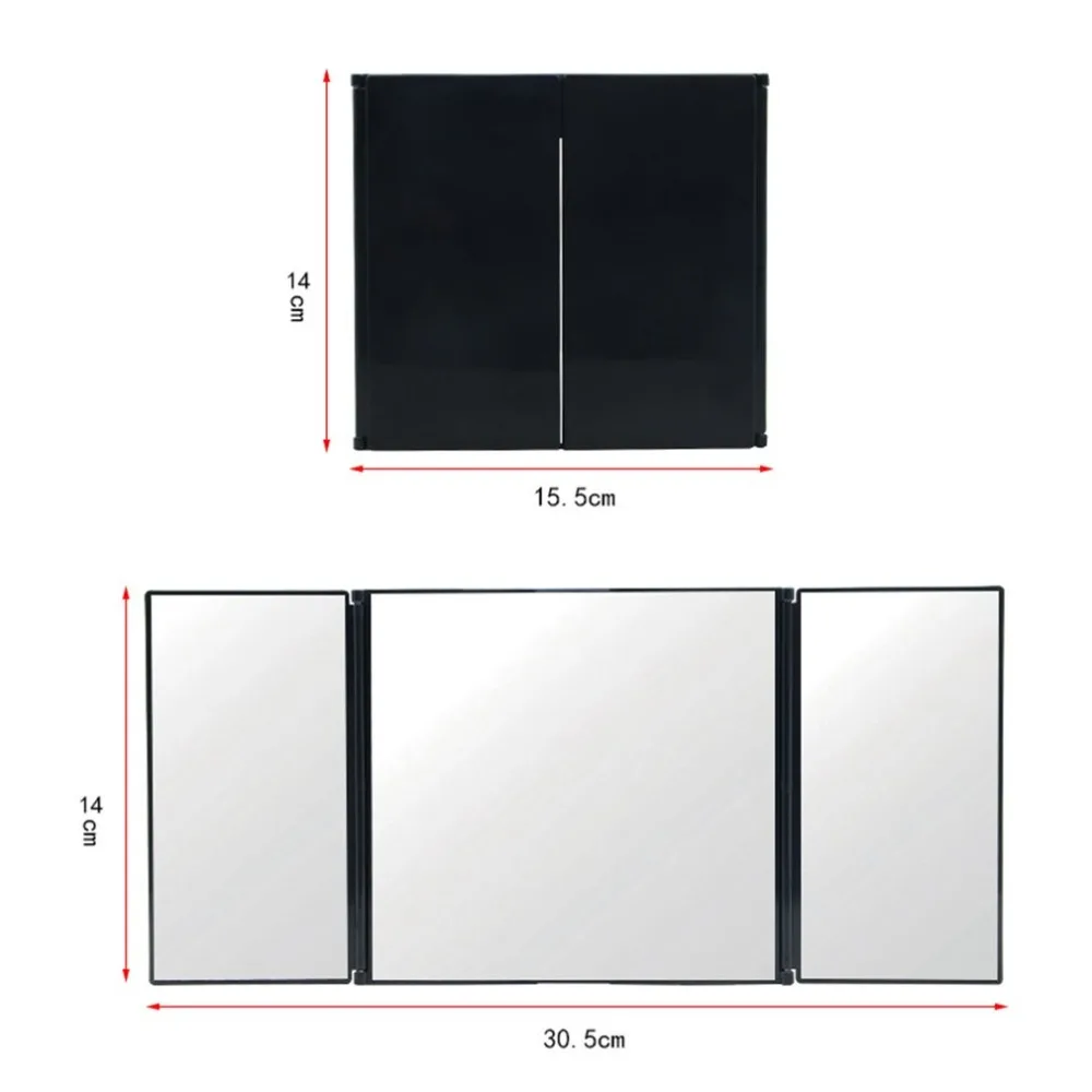 Универсальное туалетное зеркало 3 секции складное косметическое зеркало Авто солнцезащитное автомобильное зеркало с козырьком регулируемое авто зеркало для макияжа