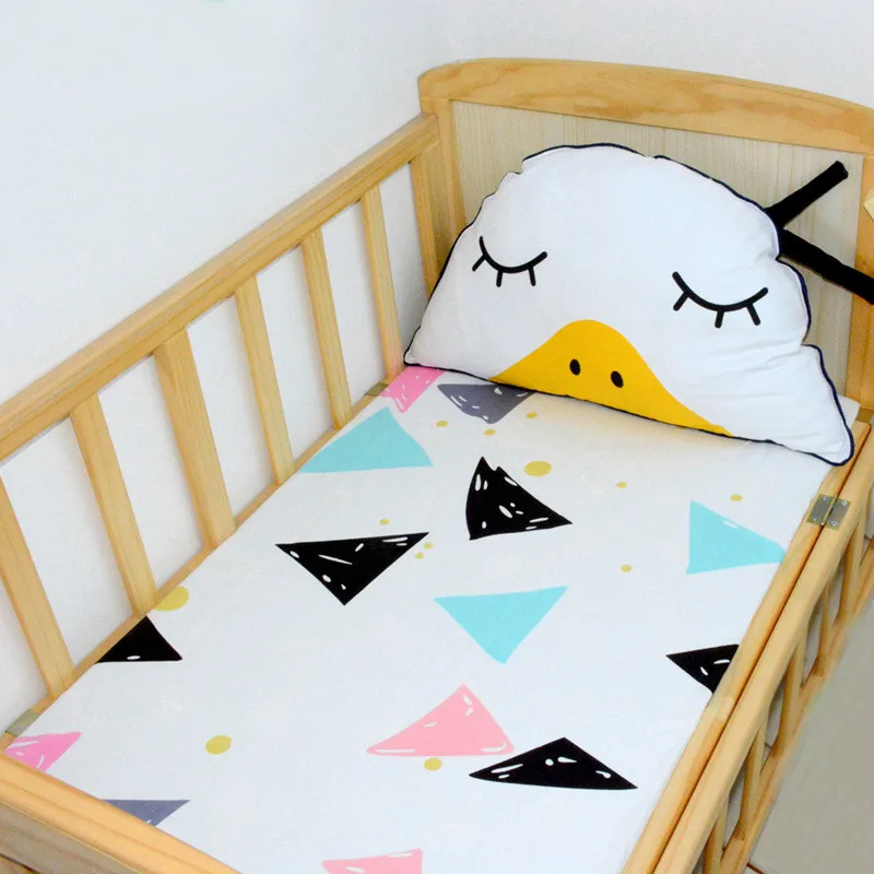 fitted sheets 14 Детская простыня из хлопка для кроватки, мягкий матрас для детской кровати, защитный чехол с рисунком для новорожденных, простыня для кроватки, размер 130*70 см - Цвет: fitted sheets 14