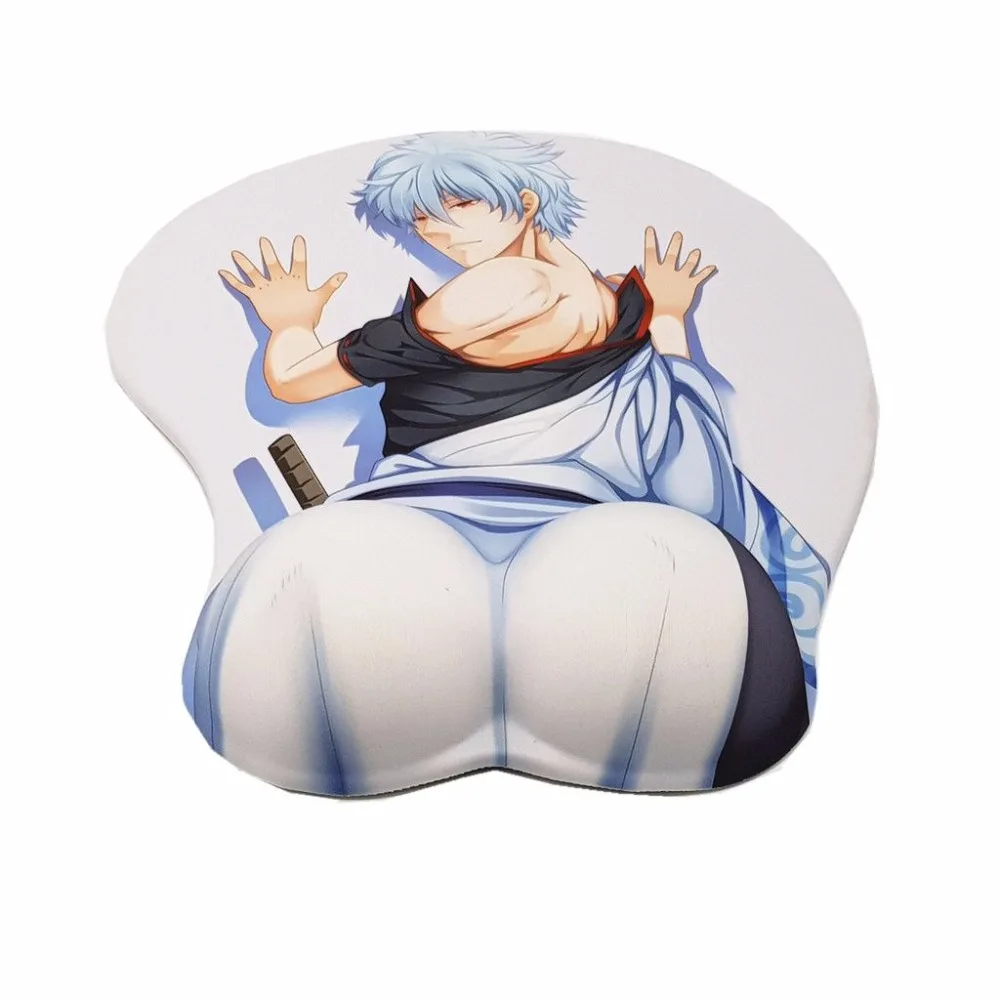 "GINTAMA" Sakata Gintoki аниме 3D коврик для мыши мягкая нижняя часть бедра с подставкой для запястья с силиконовым гелем 26*21*3,2 см 2way ткань