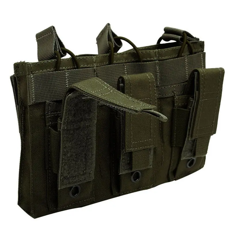 Triple Green Военный Molle Чехол тактический одиночный/двойной/тройной Открытый верх подсумок Многофункциональный страйкбол пистолет охотничий Быстрый мешки для патронов - Цвет: Triple Green
