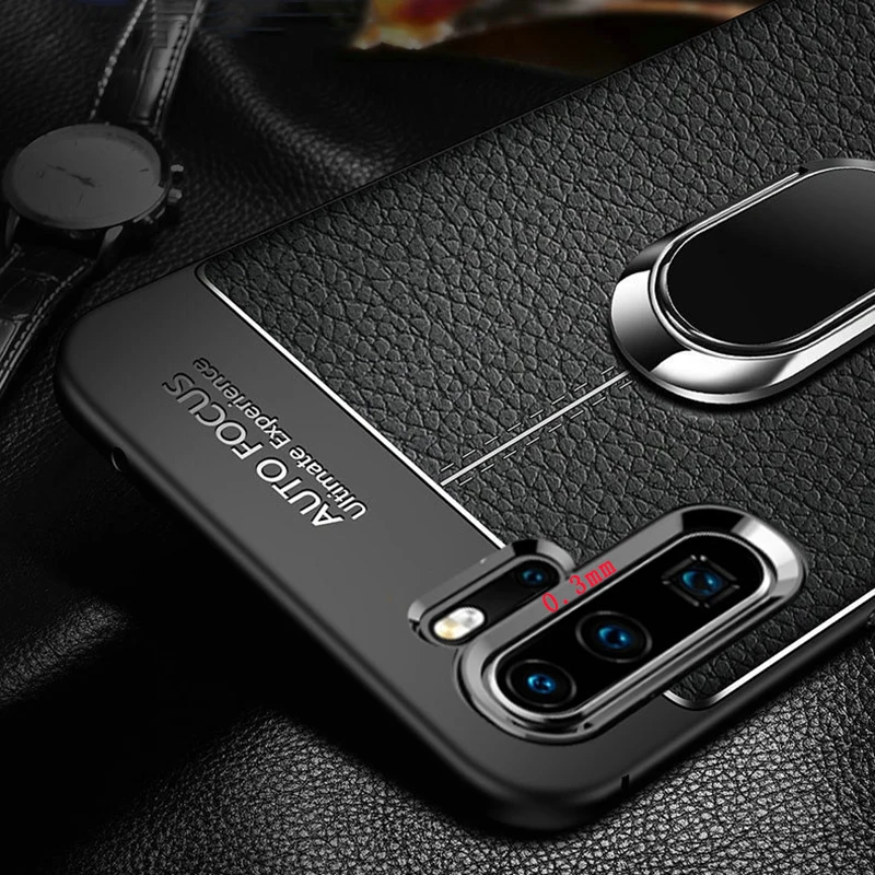Для huawei P30 Pro автомобильный держатель Магнитный кронштейн Стенд палец кольцо чехол из термопластичного полиуретана для huawei Коврики 20 Pro lite для huawei Nova 4 e крышка
