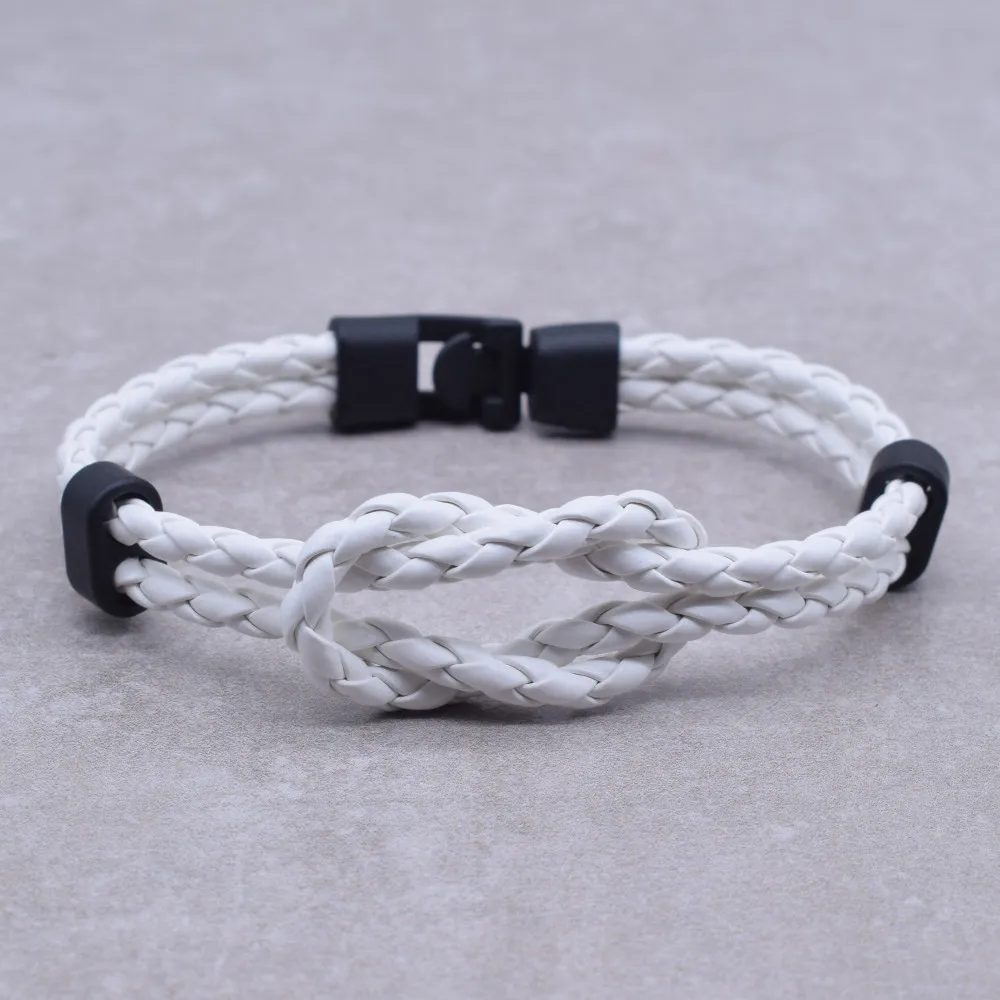 Новый модный кожаный браслет с бантом из веревки для женщин и мужчин Парные