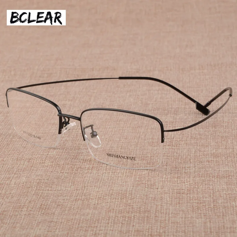 

BCLEAR Fashion Men's Big Spectacle Frame Large Face Frameless Ultra-Light Memory Titanium Alloy Optical Eyeglasses Frame 2018