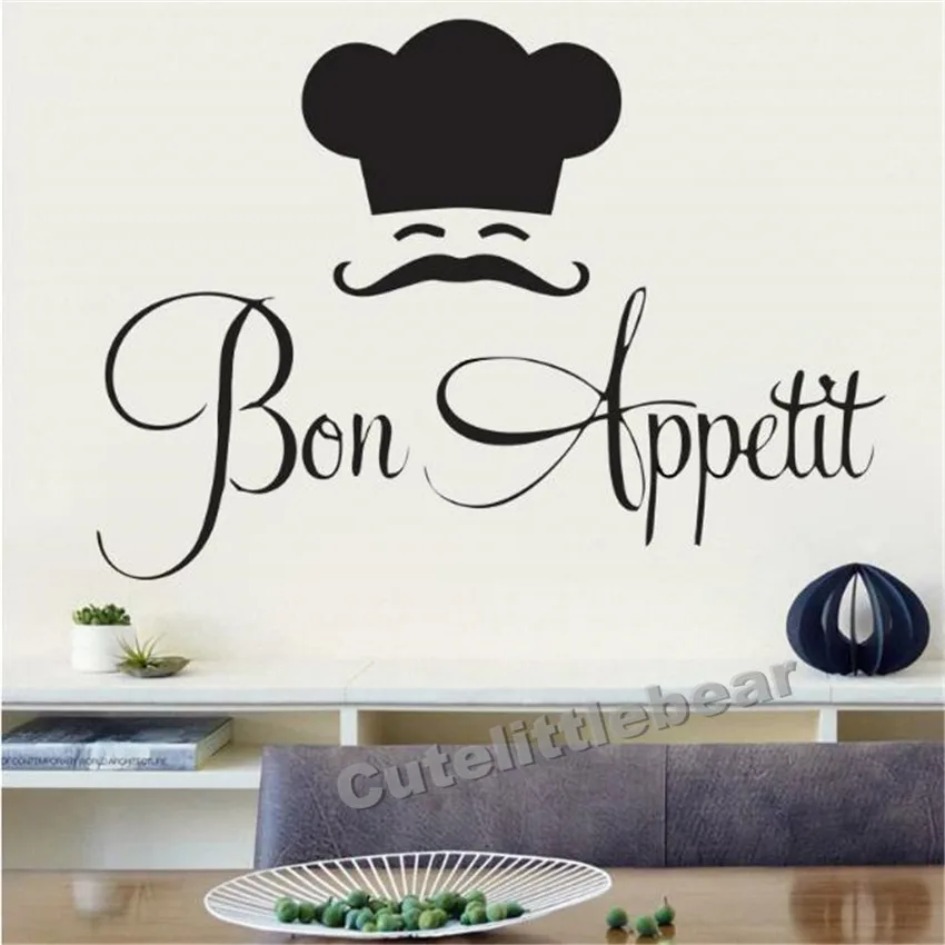 Bon Appetit Цитата Искусство съемное панно из винила настенные наклейки для кухни декор DIY Великобритания Искусство Наклейка для кухни ресторана домашний декор