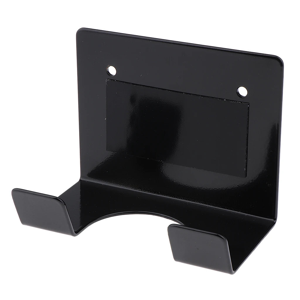 Black MagiDeal Hair Dryer Holder Bracket Wall Mounted for Universal with Plug Hook - Color: Black