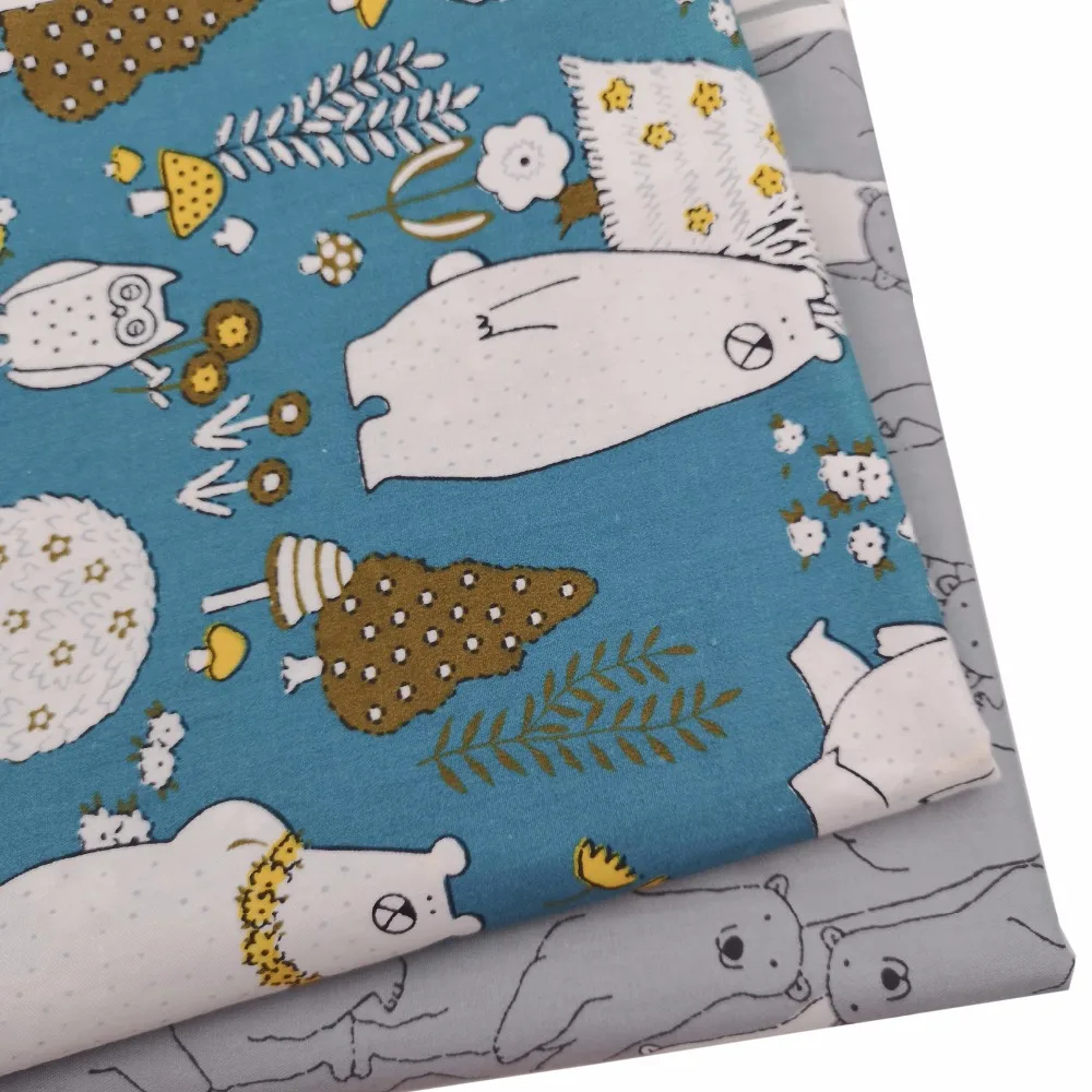 Животные Сова медведь хлопчатобумажная ткань для DIY Лоскутная стеганая ручная