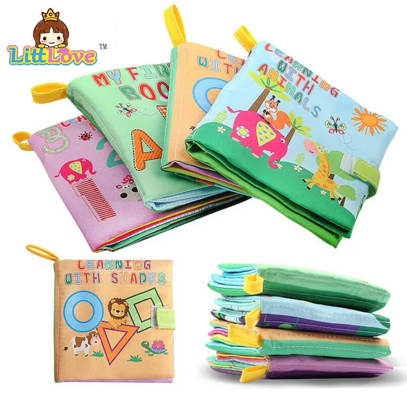 

LittLove Baby Toy Infant Cloth Book Toys Early Development Books Toy Learning Education For 0-3Y Soft Unfolding Animal Books