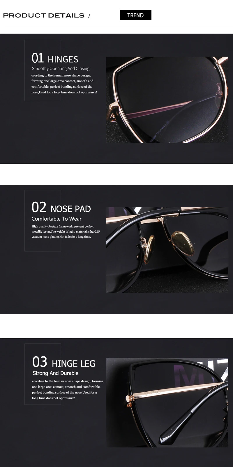 MIZHO брендовые поляризованные солнцезащитные очки с медной металлической бабочкой для женщин градиентные Роскошные модные очки TR90 солнцезащитные очки женские негабаритные