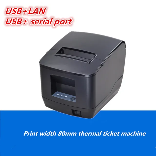 Cheap New 80mm thermal receipt Small ticket barcode printer automatic cutter system support Windows Linux USB+LAN or USB+Serial Cheap New 80mm thermal receipt Small ticket barcode printer automatic cutter system support Windows Linux USB+LAN or USB+Serial