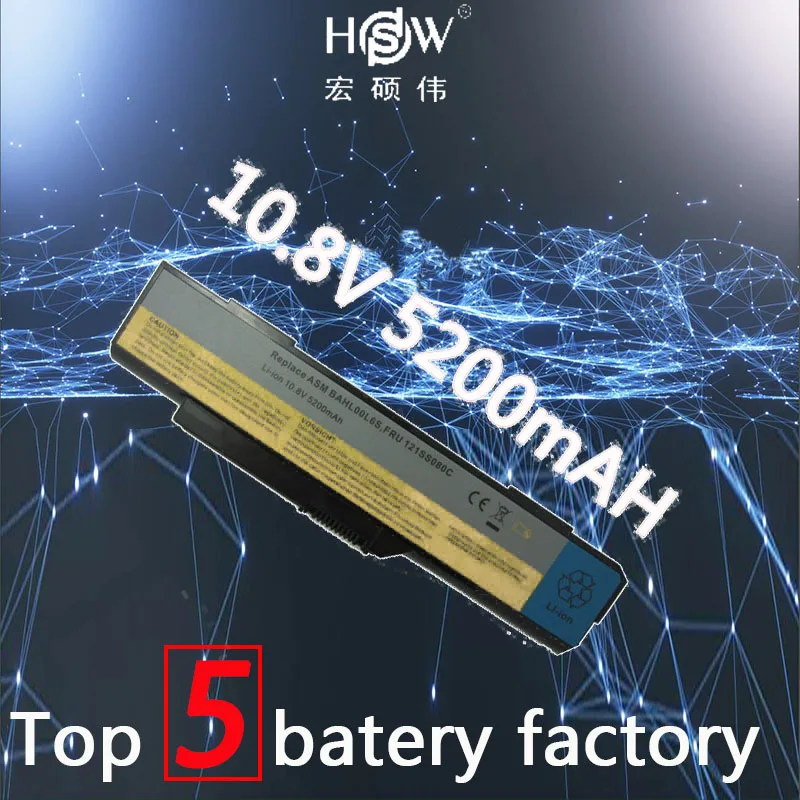 HSW 5200 мАч 6 ячеек Новый аккумулятор для ноутбука Lenovo 3000 G400 14001 2048 59011 G410 BAHL00L6S 121SS080C