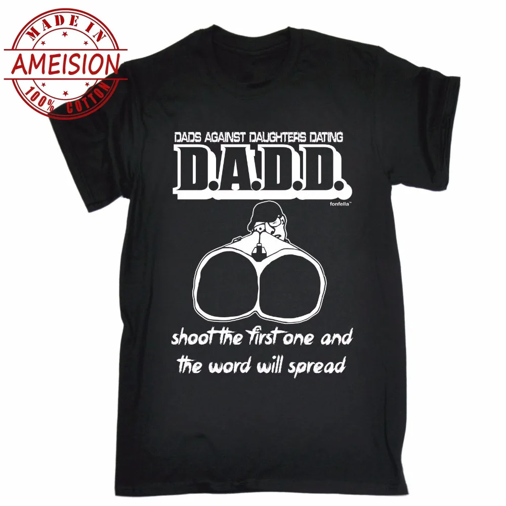 

Summer 2019 100% Cotton Fashion T Shirt Brand Dads Against Daughters Dating dad father birthday gift Cute Tatoo Lover T-Shirt