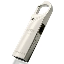 Ssk sfd256 smartphone otg usb 100% 16 gb usb flash drives pen drive micro usb memory stick usb del metal de almacenamiento portátil