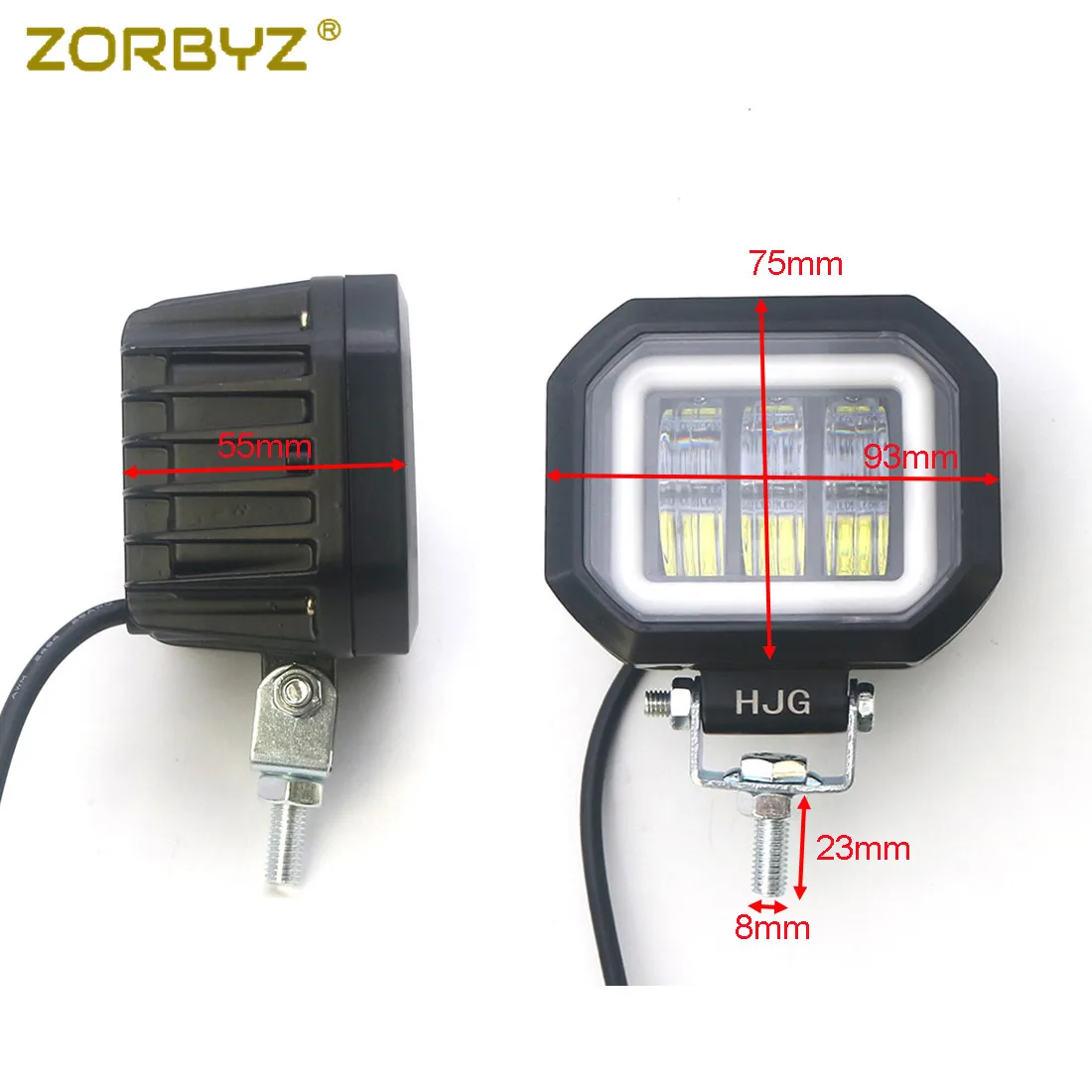 ZORBYZ Светодиодный прожектор для мотоцикла, противотуманный светильник s с белым ангельским глазом, светильник для Honda Harley Suzuki Kawasaki Victory