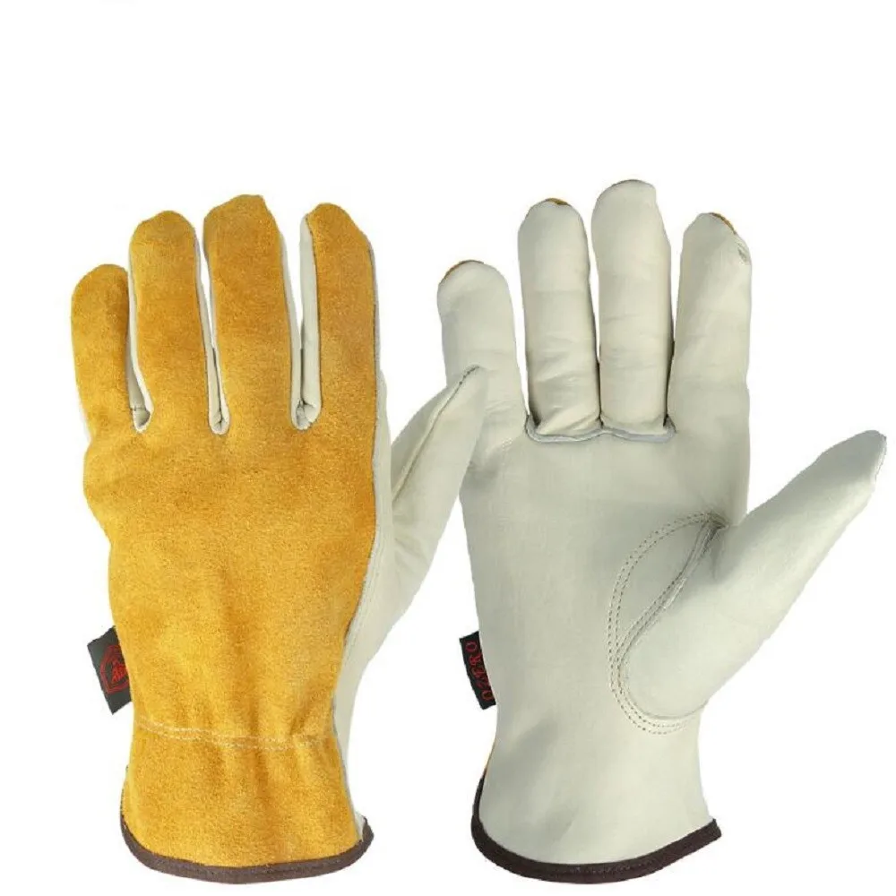 

Work Gloves Cowhide Leather Men Working Welding Gloves Safety Protective Garden Sports MOTO Wear-resisting Gloves