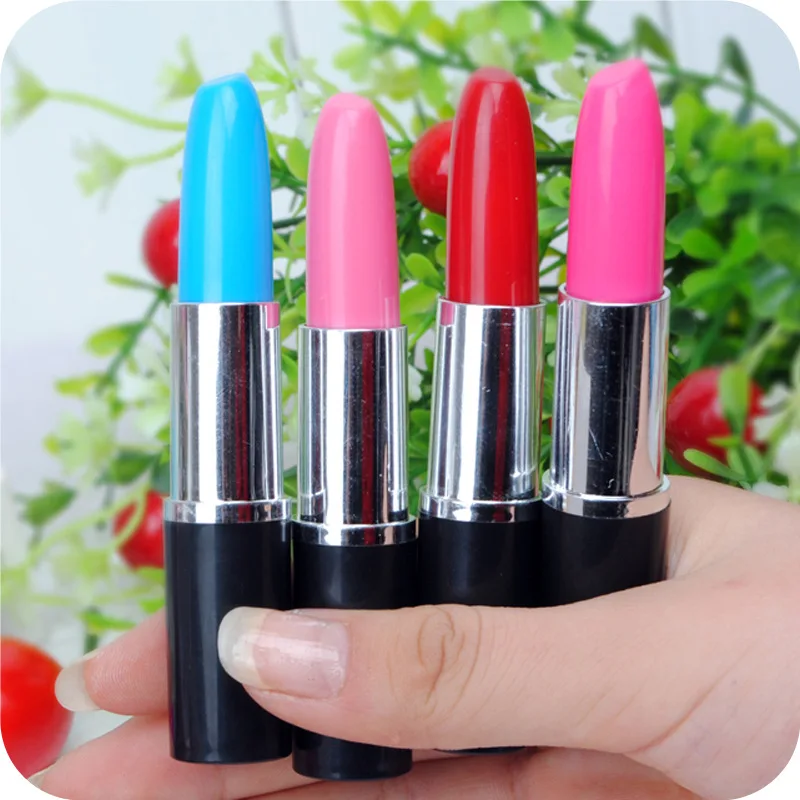 

Novelty Lipstick Ballpoint Pens, Office Supplies Funny Woman Writing Pens in Cosmetic Bag Easy to Carry Blue ink 0.5