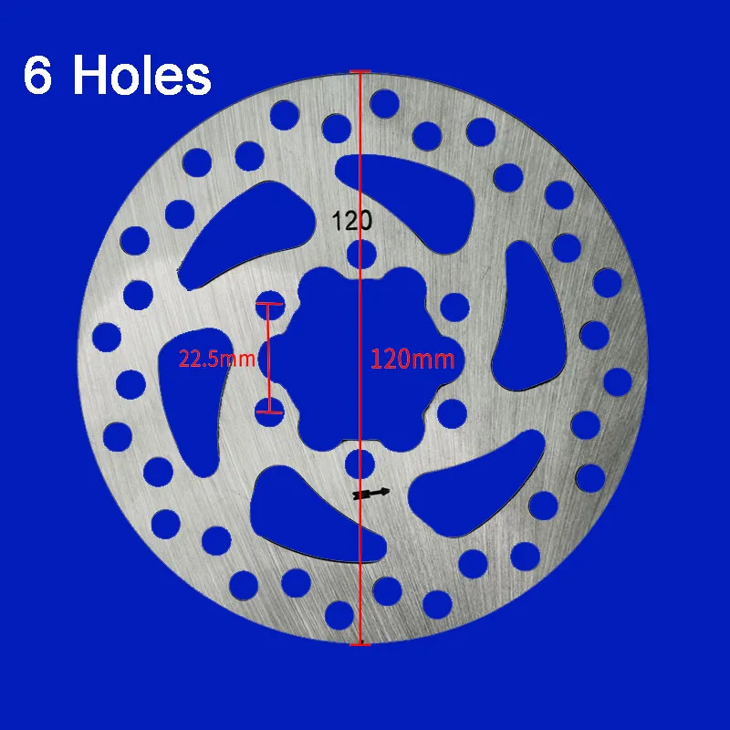 Заднее колесо дисковый тормозной диск для оригинального Mijia M365 xiaomi электрический скутер тормозной рычаг колодки скейтборд запасные части - Цвет: 6-holes-120mm