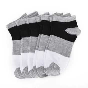 

1 Pair Men Short Socks Cotton Socks Warm Stitching Color Antiskid Invisible Casual Socks Male Random Color